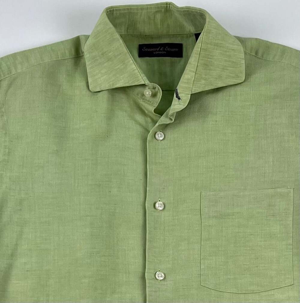 Seaward & Stearn London Men's Long Sleeve Button Down Shirt, Medium